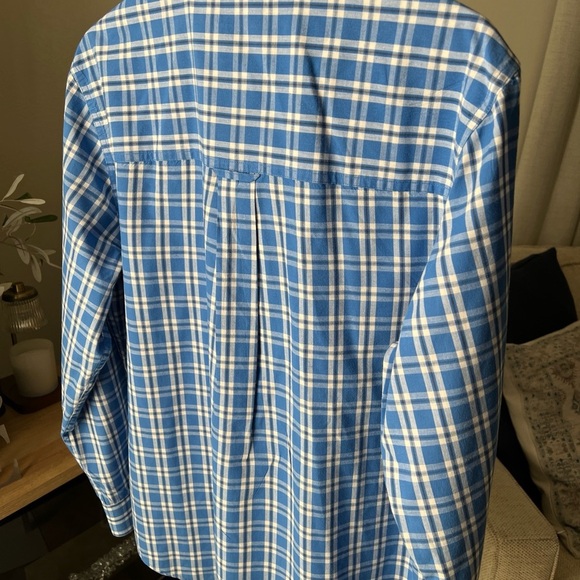 Chaps Men’s L/S Blue/white Plaid Button Up Size M - Picture 8 of 13